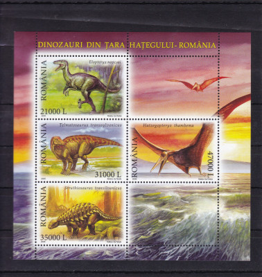 ROMANIA 2005 LP 1675 a DINOZAURI DIN TARA HATEGULUI ROMANIA BLOC MNH foto