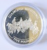 ALDERNEY 5 POUNDS LIRE 2007 NUNTA DE DIAMANT QUEEN ELIZABETH ARGINT IN CAPSULA DE METACRILAT PROOF (CITITI DESCRIEREA), Europa, Nichel