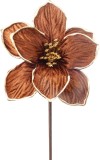 Floare decorativa magnolie maro MagicHome, 19 cm, pentru aranjamente festive