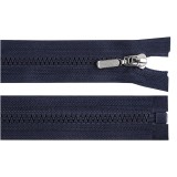 Fermoar detasabil din plastic cu glisor decorativ, lungime 90 cm, Bleumarin