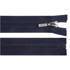 Fermoar detasabil din plastic cu glisor decorativ, lungime 50 cm, Bleumarin