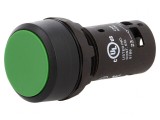 Comutator Apăsare 22mm 1 NO Verde