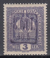 ROMANIA 1919 OCUPATIA ROMANA IN POCUTIA TIMBRE AUSTRIECE SUPRATIPAR CMT VIOLET 40H/3h GUMA ORIGINALA SARNIERA foto