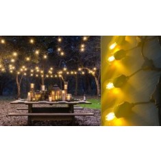 Ghirlanda luminoasa cu 1 pendul/ml si becuri led sticla cu filament 4w, 10 m lungime, interconectabile 150m, lumina calda