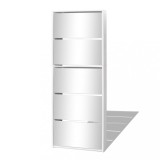 Cumpara ieftin Pantofar cu 5 niveluri si oglinda, alb, 63 x 17 x 169,5 cm