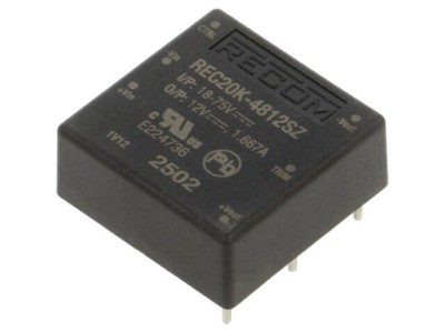 Convertor DC/DC 20W 18-75V la 12V 1.67A RECOM REC20K foto