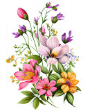 Cumpara ieftin Sticker decorativ, Flori, Multicolor, 85 cm, 1216STK