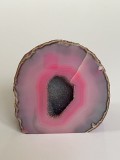 Superb mineral, piatra naturala semipretioasa GEODA de AGAT roz cu CUART, 590 grame