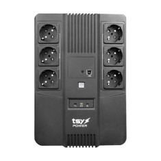 UPS TSY Power, 600VA/360W, LED, line interactive, 6 x Schuko TSY-D-0K6-LED