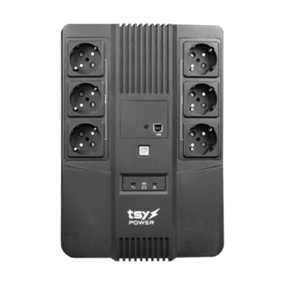 UPS TSY Power, 600VA/360W, LED, line interactive, 6 x Schuko TSY-D-0K6-LED SafetyGuard Surveillance foto