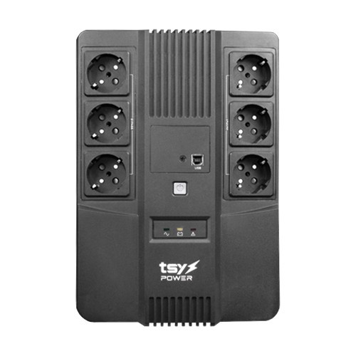 UPS TSY Power, 600VA/360W, LED, line interactive, 6 x Schuko TSY-D-0K6-LED SafetyGuard Surveillance