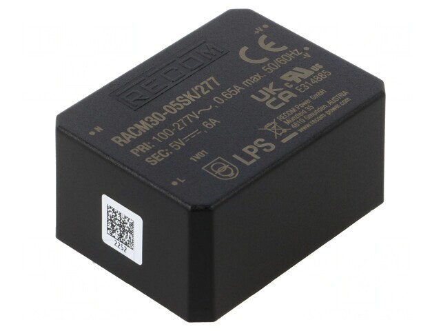 Convertor AC/DC 30W 5V 6000mA 86% PCB 4000V