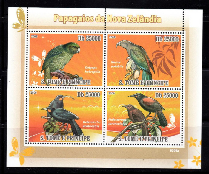 SAO TOME PRINCIPE 2009, Fauna Pasari, serie neuzata, MNH