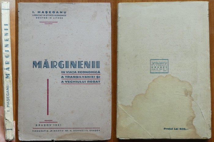 Haseganu , Marginenii in viata econ. a Transilvaniei si vechiului Regat , 1941