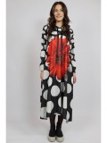 Cumpara ieftin ROCHIE MAXI CU MANECA LUNGA ASIMETRICA DAYSY DOTS FERRARA TALIE UNICA Multicolora
