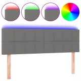 Cumpara ieftin Tablie de pat cu LED, gri inchis, 144x5x78/88 cm, textil