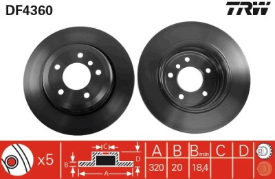 TRW DF4360 Disc frana foto