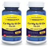 Pachet Complex Forte (Ca+Mg+Se+Si+Zn) cu Vitamina D3 2000UI 60cps+60cps (50% reducere la al doilea produs)