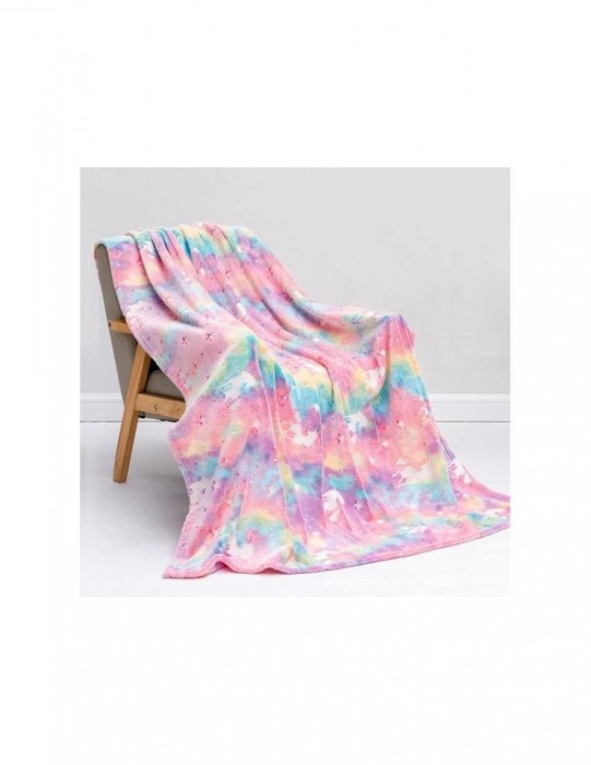Patura pentru copii, luminoasa si pufoasa, efect fosforescent, 150x120cm