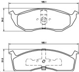 Placute frana Chrysler Neon Ii, New Yorker, Vision, Voyager 3 (Gs); Plymouth Voyager / Grand Voyager SRLine parte montare : Punte fata