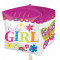 Balon folie cubez Baby Girl - 38x40cm, Amscan 28382