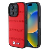 Husa pentru iPhone 16 Pro - BMW Hardcase M Perforated And Stitched Line MagSafe (BMHMP16L23PUSPR) - Red