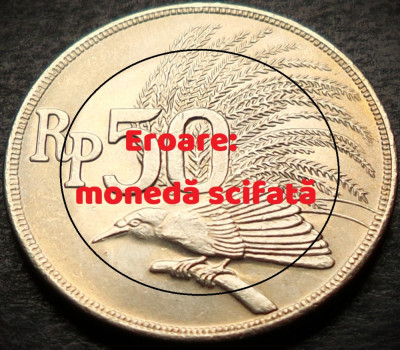 Moneda 50 RUPII / RUPIAH - INDONEZIA, anul 1971 *cod 5332 = UNC EROARE SCIFATA foto