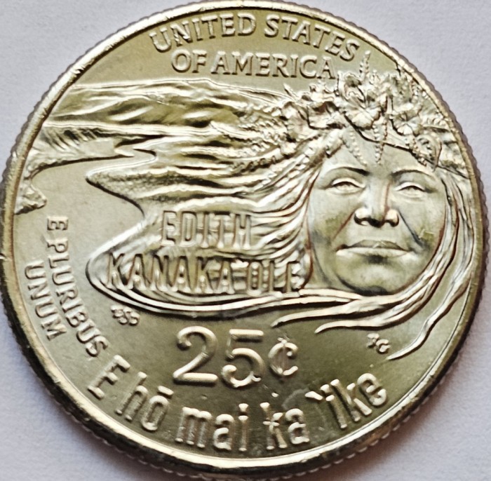 25 cents / quarter dollar 2023 USA, Edith Kanakaʻole, Women Quarter Program P