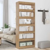 Cumpara ieftin Bibliotecă/Separator de cameră, Stejar artizanal,80x30x198 cm