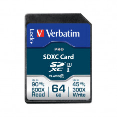 Card Verbatim SDXC Pro 64GB Clasa 10 UHS-I U3 foto