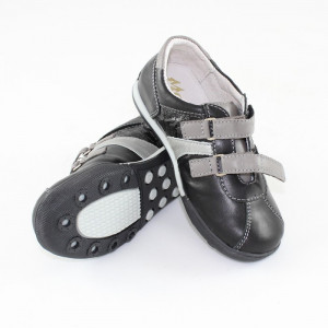 Pantofi copii piele naturala - Marelbo negru gri - Marimea 25 | Okazii.ro