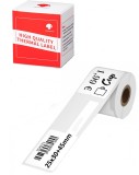 Rola etichete autoadezive pentru bijuterii 25 x 30 + 45 mm, albe, 100 etichete rola, compatibile cu imprimantele Phomemo M110 M120 M200 M220