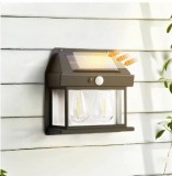 Lampa Solara Led cu Senzor de Miscare 16x17cm de Perete, cu 2 Becuri