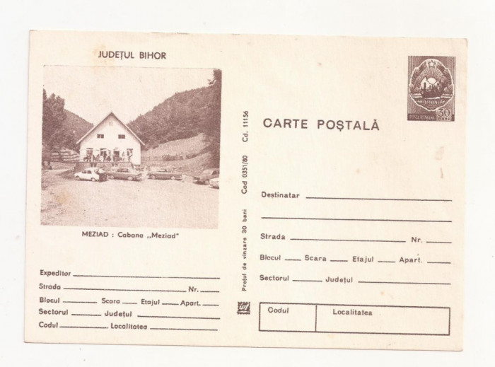 RF29 -Carte Postala- Meziad, Cabana Meziad, necirculata 1980