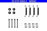 Set accesorii saboti frana parcare Opel Astra F, Calibra A, Vectra B; Saab 9-3, 9-5, 900 II Motor 1.6 i 16V, 1.6 i 16V, 1.6 i 16V, 1.7 TD, 1.7 TD,