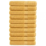 VidaXL Prosoape de saună premium SOLUND 10 buc auriu 80x200cm 600gsm