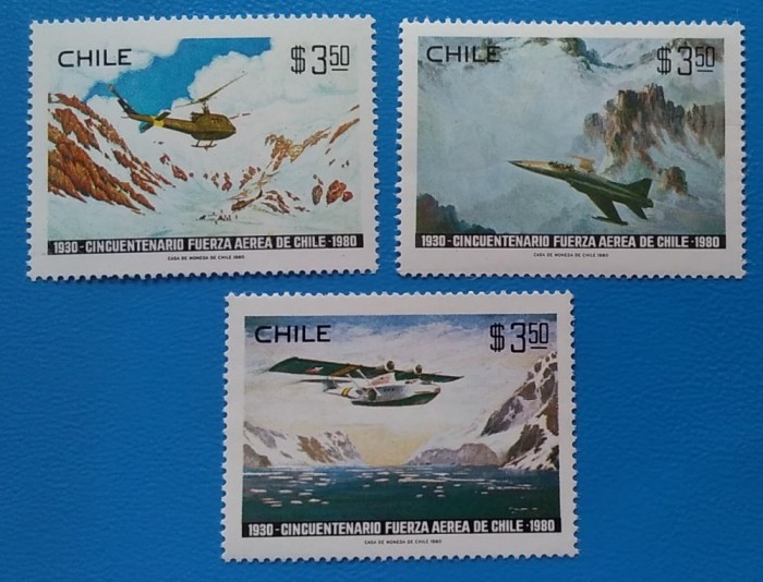 CHILE--Aviatia-Militara--Set 3 val-MNH CHILE--Aviatia-Militara--Set 3 val-MNH