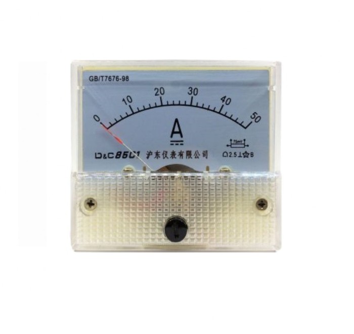Ampermetru analogic de panou 50A curent continuu