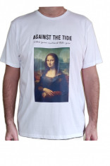 T2. Tricou alb XL, imprimat cu Mona Lisa sau Gioconda lui Leonardo Da Vinci foto
