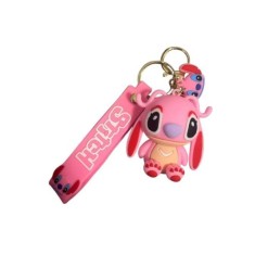 Breloc Stitch din cauciuc, roz, 10 cm