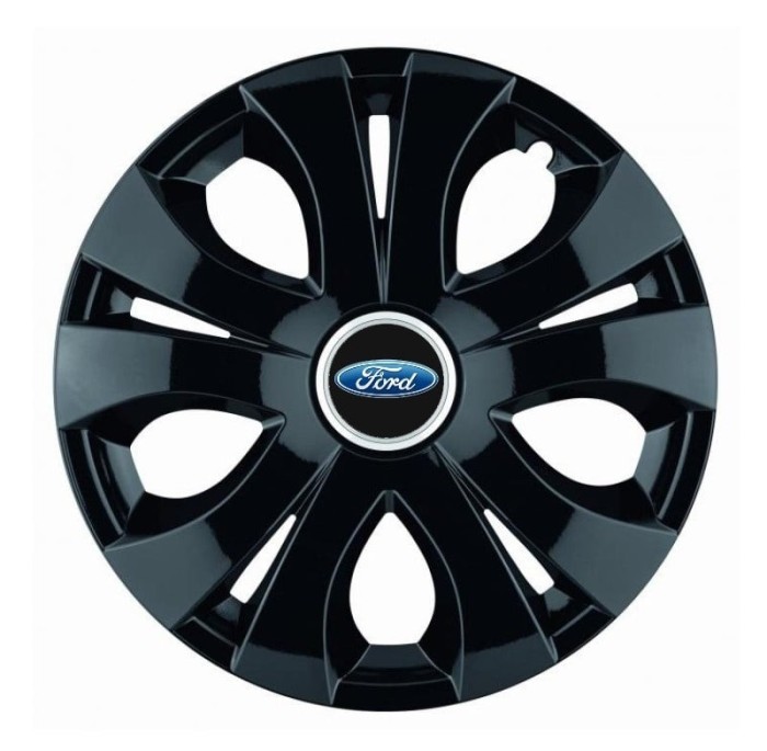 Set 4 Capace Roti Top Negru R15, Compatibil Cu Ford