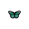 Aplicatie termoadeziva brodata Crisalida, 43 x 29 mm, fluture Verde smarald