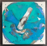 Cumpara ieftin Tablou Ammar Alnahas, DERVIȘ , ulei pe panza si alte interventii, 25 x 25 cm