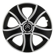Set 4 Capace Roti 14 inchi (R14) Bis Gri-Negru, Compatibile Cu Citroen