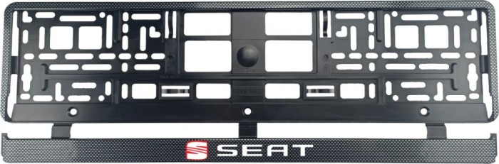 Set 2 bucati, suport numar inmatriculare Carbon, Seat II