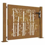Cumpara ieftin Poarta pentru gradina, 105x105 cm, otel corten, model bambus