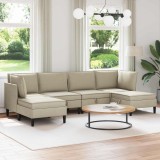 vidaXL Set de mobilier pentru living 6 pcs Nisipiu Țesătură 3413792