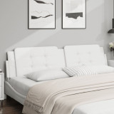 VidaXL Pernă pentru tăblie pat, alb, 200 cm, piele artificială