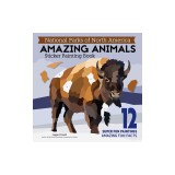 National Parks of North America Amazing Animals Sticker Painting Book: 12 Super Fun Paintings