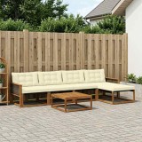 vidaXL Set de canapele de exterior cu pernă 6 pcs Natural și Crem 3381370